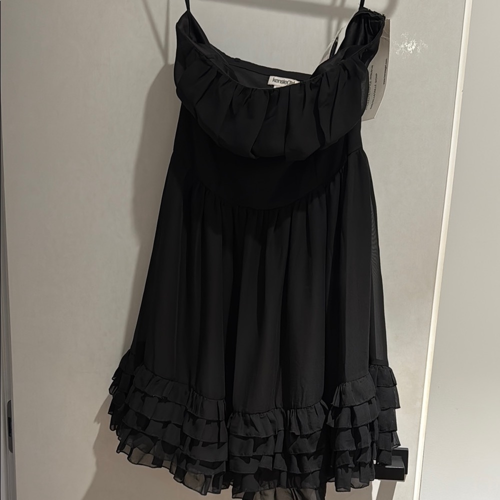 Stylish Black Ruffled Dress - Kensie Girl NWT Small